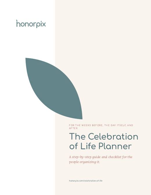 Cover of the free HONORPIX Celebration of Life Planner PDF